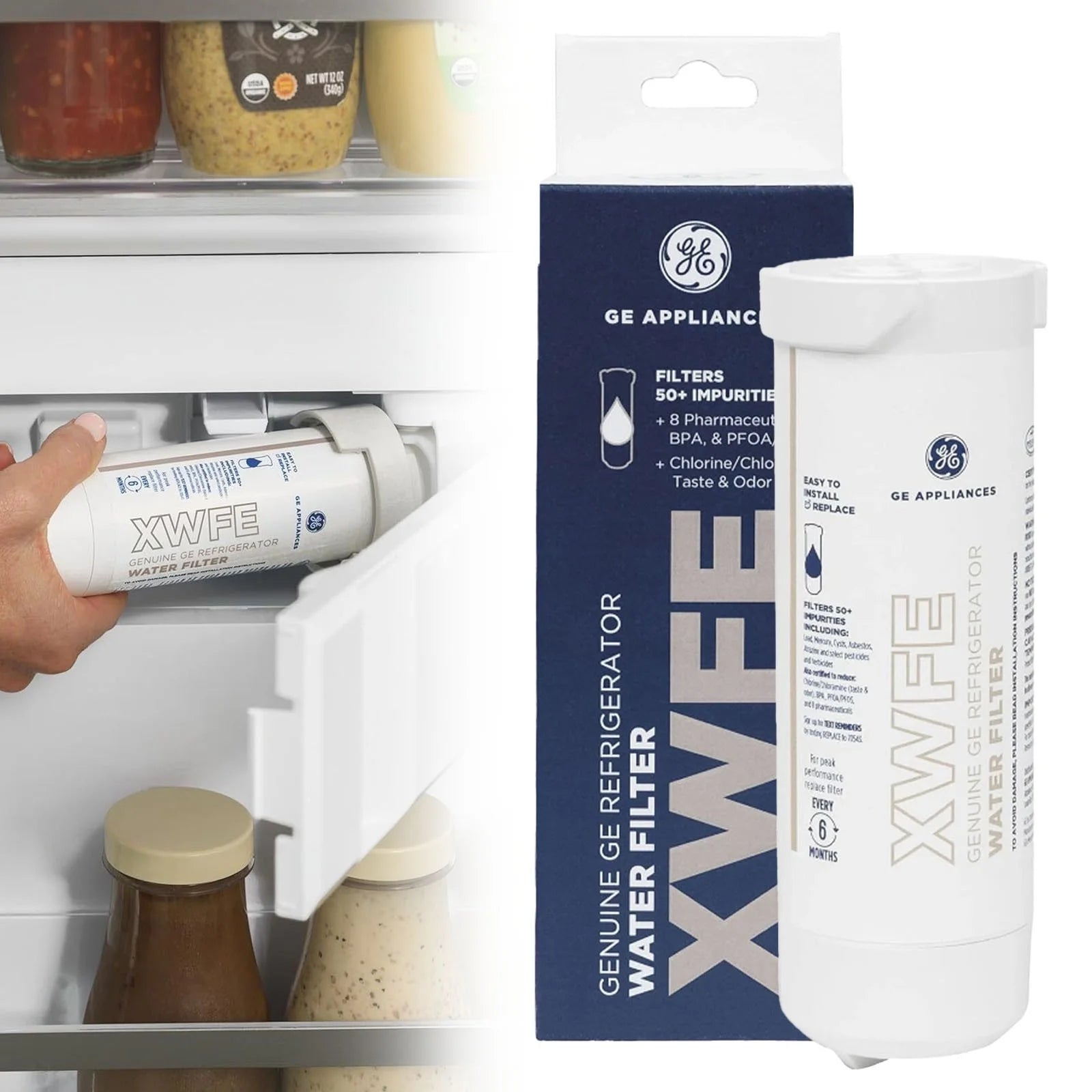 GE XWFE Refrigerator Water Filter (no chip)